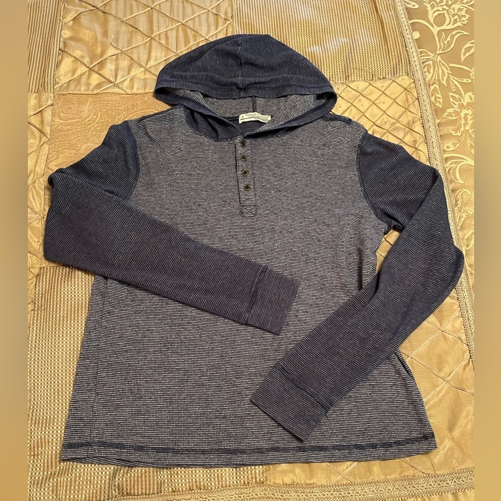 Threads 4 Thought, men’s LS pullover, navy blue, size M *